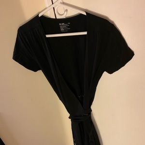 Pact short sleeve wrap dress